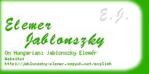 elemer jablonszky business card