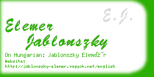 elemer jablonszky business card